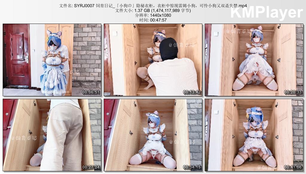 SYRJ0007 饲育日记_「小狗の」隐秘衣柜，衣柜中惊现雷姆小狗，可怜小狗又双叒失禁.mp4.jpg