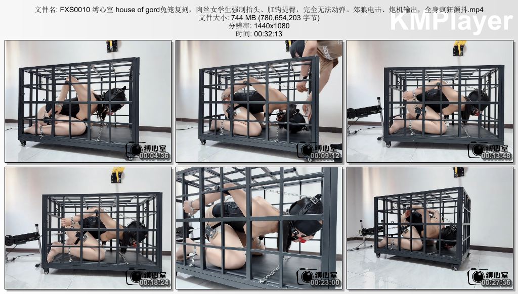 FXS0010 缚心室_house of gord兔笼复刻 肉丝女学生强制抬头肛钩提臀 完全无法动弹 郊.jpg