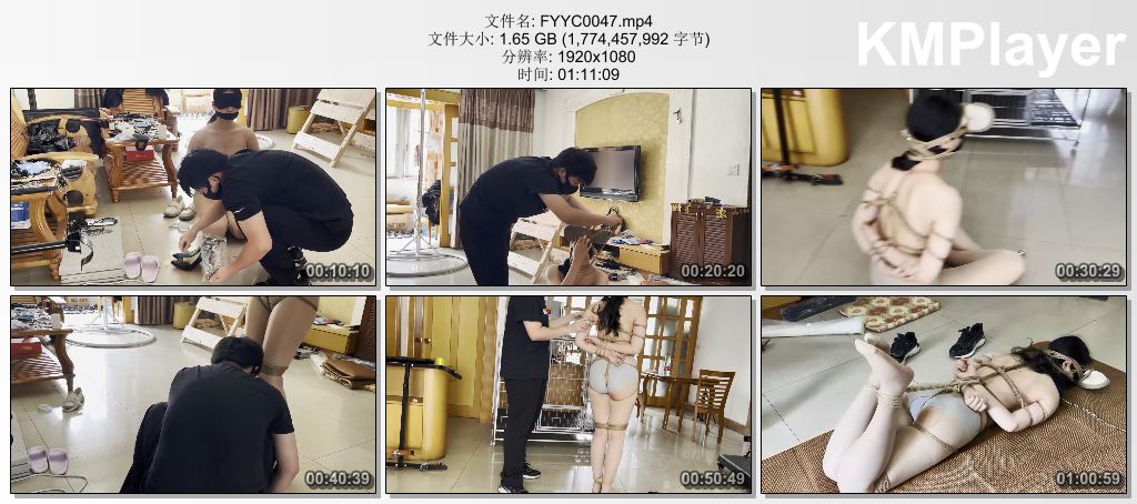 FYYC0047 缚予原创_调教之阿然开档肉丝 丝袜堵嘴 鞋子绑脸股绳强制内八上下牵引 驷马.jpg