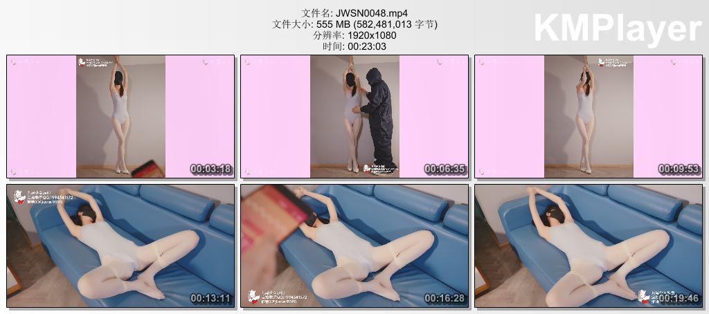 JWSN0048 九尾少女_白丝体操服高跟美腿诱惑 双手被吊缚捆绑 塞入跳弹后同时挠痒调教 .jpg
