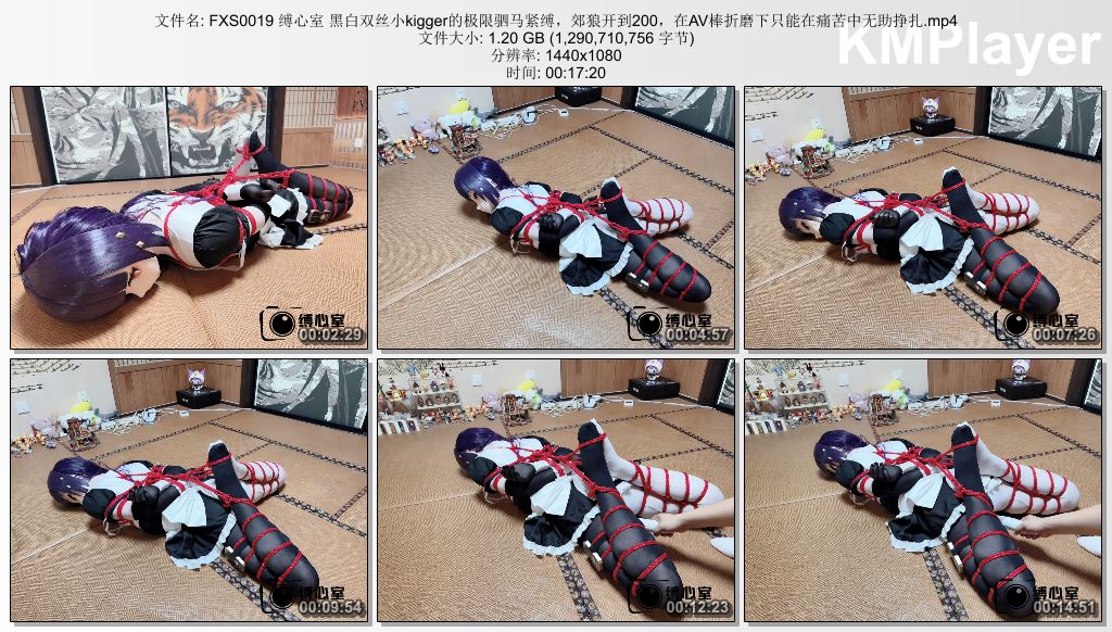 FXS0019 缚心室 黑白双丝小kigger的极限驷马紧缚，郊狼开到200，在AV棒折磨下只能在痛.jpg