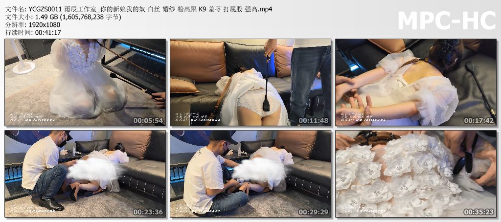 YCGZS0011 雨辰工作室_你的新娘我的奴 白丝 婚纱 粉高跟 K9 羞辱 打屁股 强高.mp4_thumbs.jpg