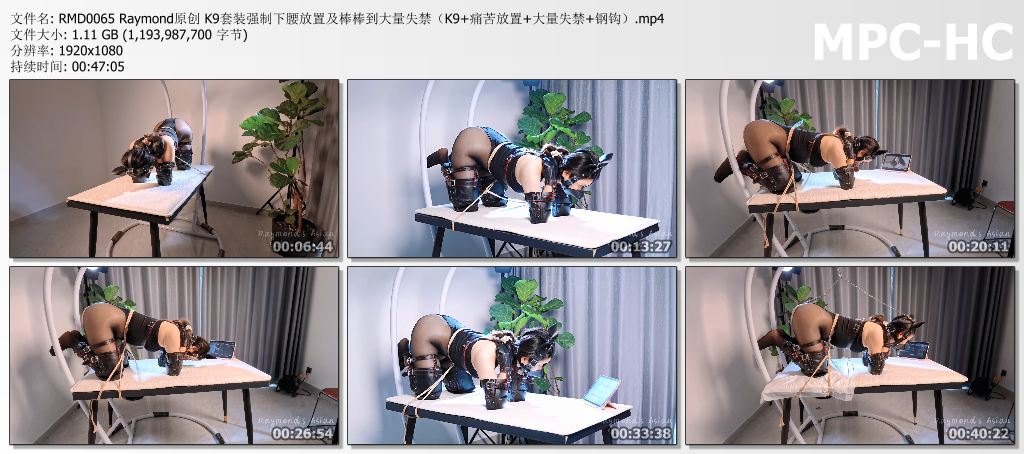 RMD0065 Raymond原创 K9套装强制下腰放置及棒棒到大量失禁（K9 痛苦放置 大量失禁 钢.jpg